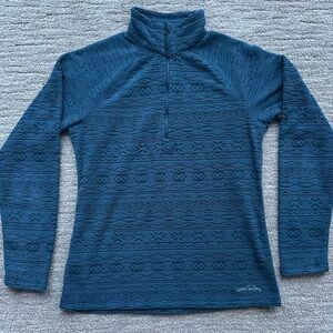 Eddie Bauer Women's Teal Quarter Zip Fleece Pullover